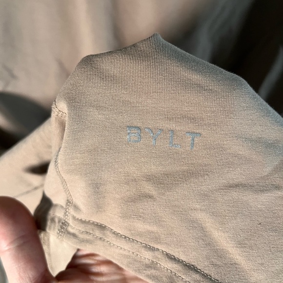 BYLT Drop-Cut Lux Long Sleeve Tee Shirt Light Brown Men's Size Large - Picture 7 of 7